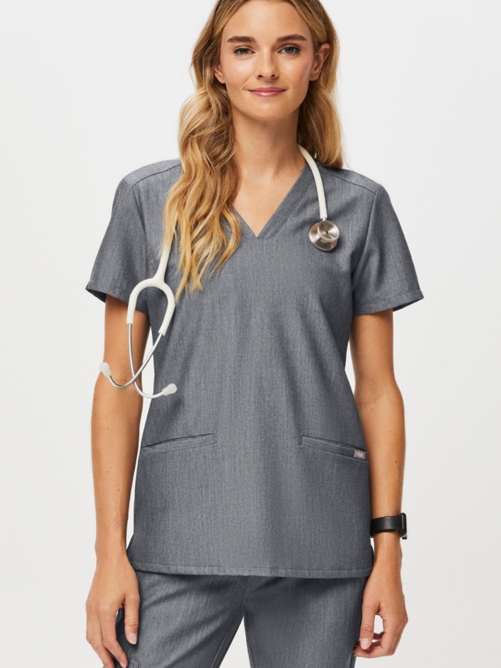 FIGS Graphite 3-pocket Casma scrub top